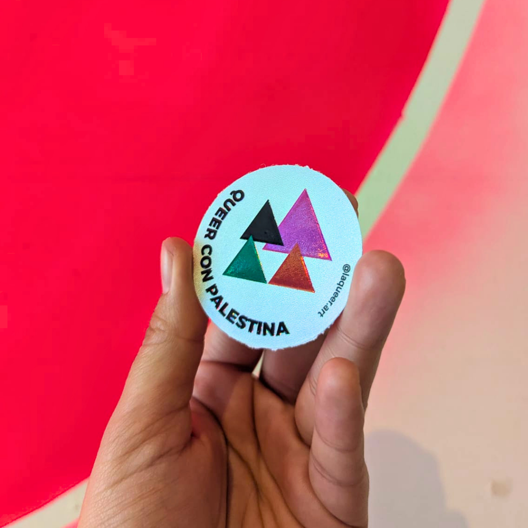 Queer con Palestina (Círculo) | Sticker - Image 2
