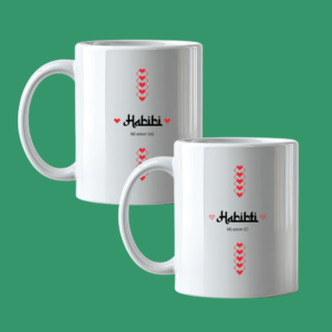 Set de tazas Habibi y Habibti con diseño de pareja