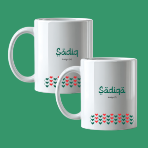 Set de tazas Sadiq y Sadiqa con diseño de pareja